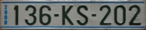 Nummernschilder / Kfz-Kennzeichen Kosovo 2000 2000er