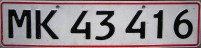 Nummernschilder / Kfz-Kennzeichen Dänemark 1976 1970er