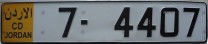 Nummernschilder / Kfz-Kennzeichen Jordanien 2007 2000er CD