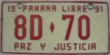 Nummernschilder / Kfz-Kennzeichen Panama 1991 1990er