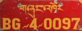 Nummernschilder / Kfz-Kennzeichen Bhutan 1997 1990er