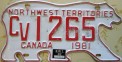 Nummernschilder / Kfz-Kennzeichen Kanada 1981 1980er Northwest Territories