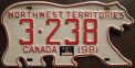 Nummernschilder / Kfz-Kennzeichen Kanada 1981 1980er Northwest Territories