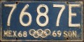 Nummernschilder / Kfz-Kennzeichen Mexiko 1968 1960er Sonora
