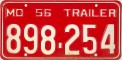 Nummernschilder / Kfz-Kennzeichen USA 1956 1950er Missouri MO