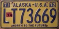 Nummernschilder / Kfz-Kennzeichen USA 1971 1970er Alaska AK