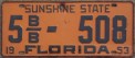 Nummernschilder / Kfz-Kennzeichen USA 1953 1950er Florida FL