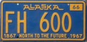 Nummernschilder / Kfz-Kennzeichen USA 1966 1960er Alaska AK