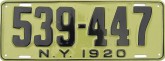 Nummernschilder / Kfz-Kennzeichen USA 1920 1920er New York NY