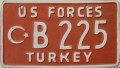 Nummernschilder / Kfz-Kennzeichen Türkei 1963 1960er US