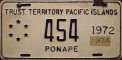 Nummernschilder / Kfz-Kennzeichen Mikronesien, Föd. Staat. 1972 1970er Ponape USA