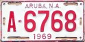 Nummernschilder / Kfz-Kennzeichen Aruba 1969 1960er Aruba