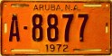 Nummernschilder / Kfz-Kennzeichen Aruba 1972 1970er Aruba