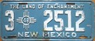 Nummernschilder / Kfz-Kennzeichen USA 1948 1940er New Mexico NM