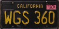 Nummernschilder / Kfz-Kennzeichen USA 1963 1960er California CA