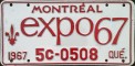 Nummernschilder / Kfz-Kennzeichen Kanada 1967 1960er Quebec