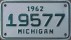 Nummernschilder / Kfz-Kennzeichen USA 1962 1960er Michigan MI