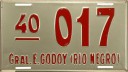 Nummernschilder / Kfz-Kennzeichen Argentinien 1940 1940er Rio Negro