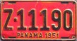 Nummernschilder / Kfz-Kennzeichen Panama 1951 1950er