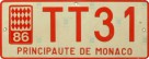 Nummernschilder / Kfz-Kennzeichen Monaco 1978 1970er