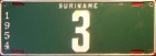 Nummernschilder / Kfz-Kennzeichen Suriname 1954 1950er