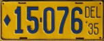 Nummernschilder / Kfz-Kennzeichen USA 1935 1930er Delaware DE