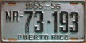 Nummernschilder / Kfz-Kennzeichen Puerto Rico 1955 1950er