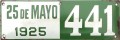 Nummernschilder / Kfz-Kennzeichen Argentinien 1925 1920er Buenos Aires