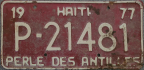Nummernschilder / Kfz-Kennzeichen Haiti 1977 1970er Taxi (1977)