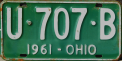 Nummernschilder / Kfz-Kennzeichen USA 1961 1960er Ohio OH
