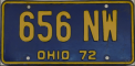 Nummernschilder / Kfz-Kennzeichen USA 1972 1970er Ohio OH