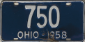 Nummernschilder / Kfz-Kennzeichen USA 1958 1950er Ohio OH