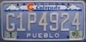 Nummernschilder / Kfz-Kennzeichen USA 1991 1990er Colorado CO