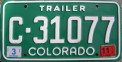 Nummernschilder / Kfz-Kennzeichen USA 1995 1990er Colorado CO