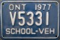 Nummernschilder / Kfz-Kennzeichen Kanada 1977 1970er Ontario
