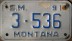 Nummernschilder / Kfz-Kennzeichen USA 1991 1990er Montana MT